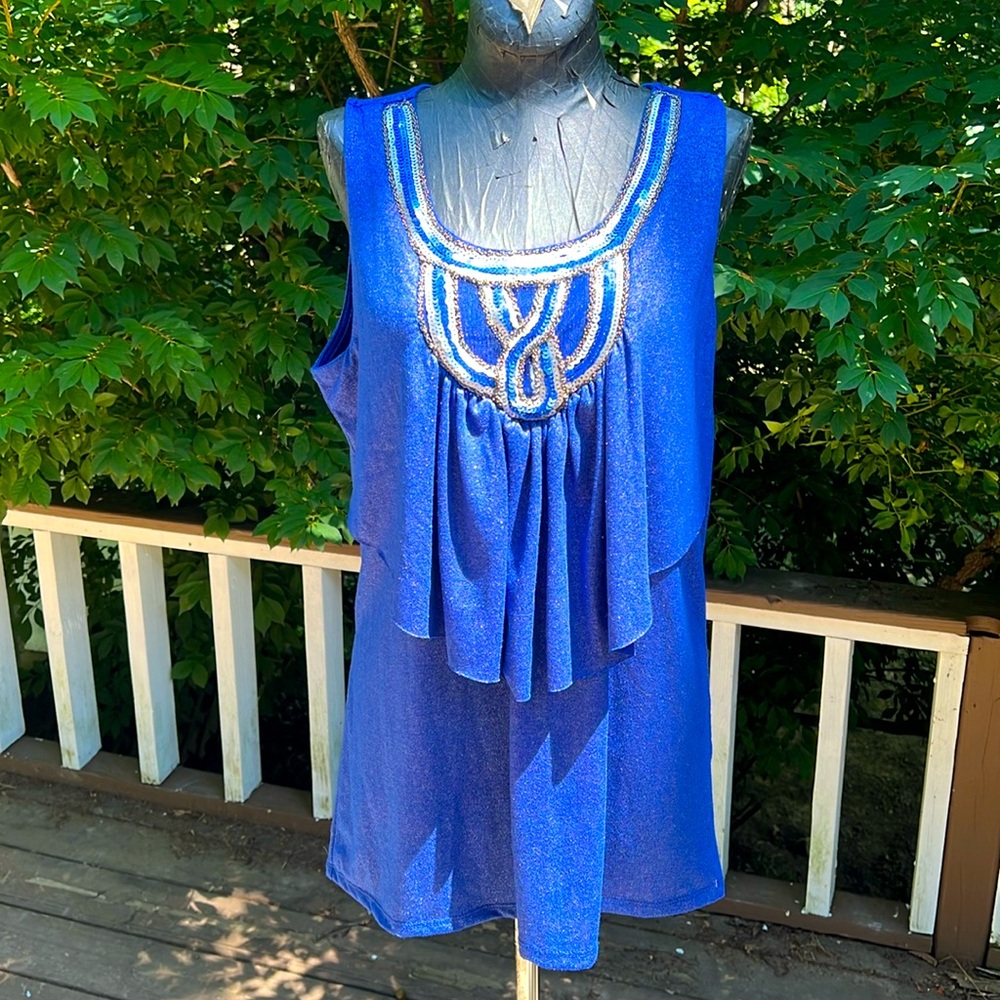 Covington Dark Blue Shimmer Tank Top